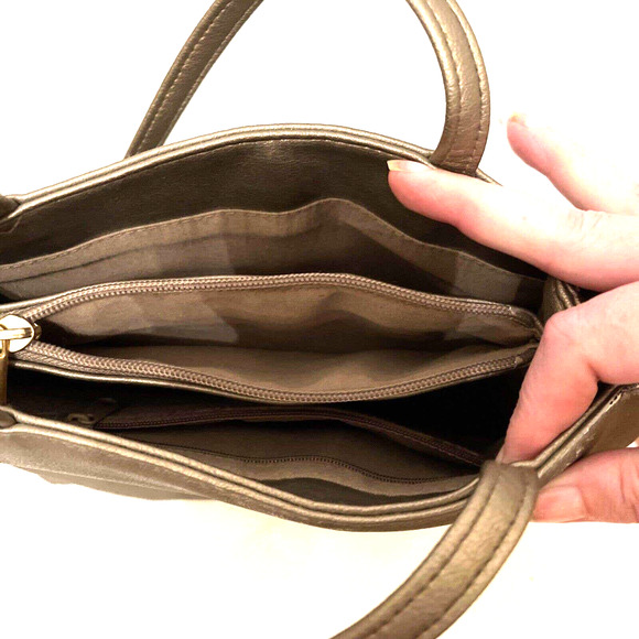 Set Of Vintage Evan Picone Purse And Unbranded Small Bronze Shoulder Bag - Picture 5 of 6